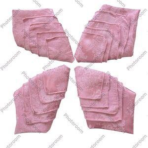 Set of 4 Elegant Royal Damask Vintage 1950s Retro Dinner Napkins 16.5” MCM